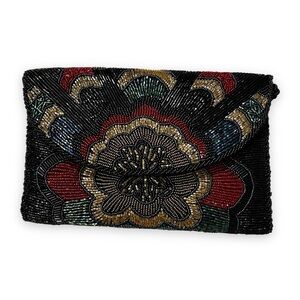 Vintage Art Deco Fully Beaded bag Crossbody Magnetic Flap Clutch 20s Flapper